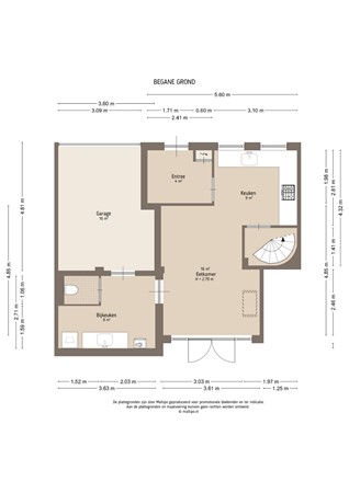 Floorplan - Bergstraat 66, 4141 BW Leerdam